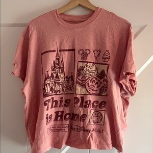 Disney Heathered Rose Pink Logo Tee